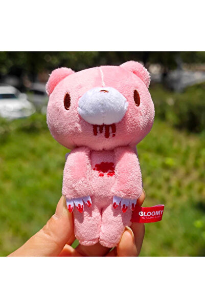Choice1 MINISO about 12cm Blood Bear Gloomy Bear Pink Plush Keychain Cute Vio...