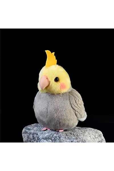 Choice grey Lifelike Yellow Cockatiel Plush Toy 5.9 Inch Soft Parrot Keychain...