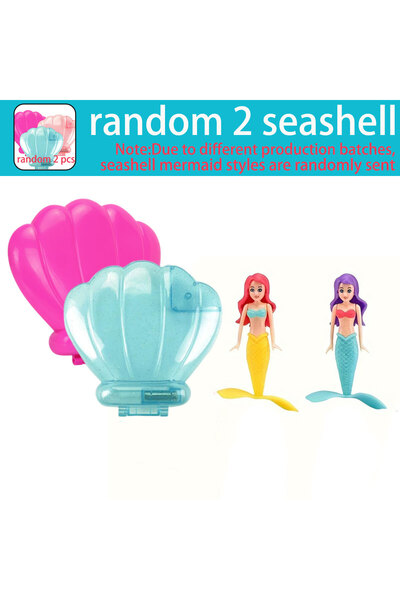 Choice random 2 seashell Random 1/2PCS Mermaid Pool Bath Toy with/no Cute She...