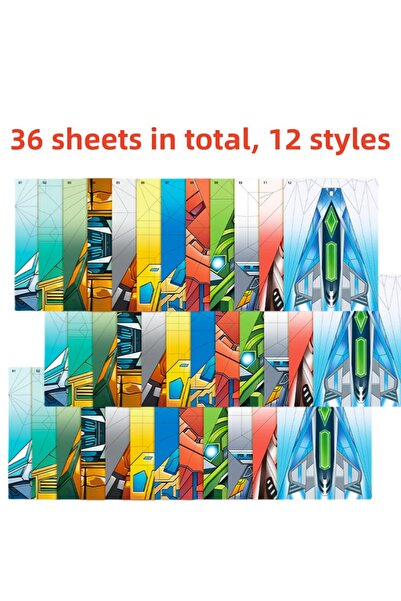 Choice 36Pcs 36Pcs Children Creative Origami Paper Planes Folding DIY Parent-...