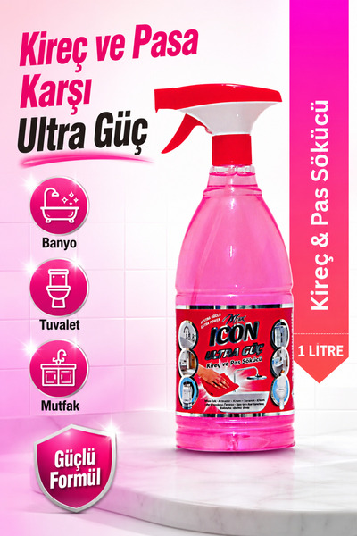 MAX ICON Ultra Güç Kireç ve Pas Sökücü 1000 ml – Banyo Tuvalet Mutfak Temizli...