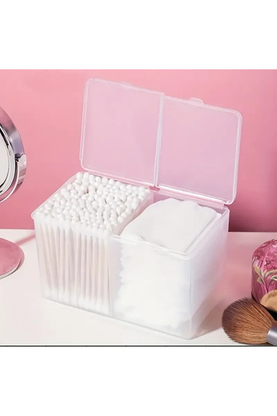 Choice1 Clear 1pc Clear Makeup Storage Box With Lid, 2-grid Dustproof Storage...