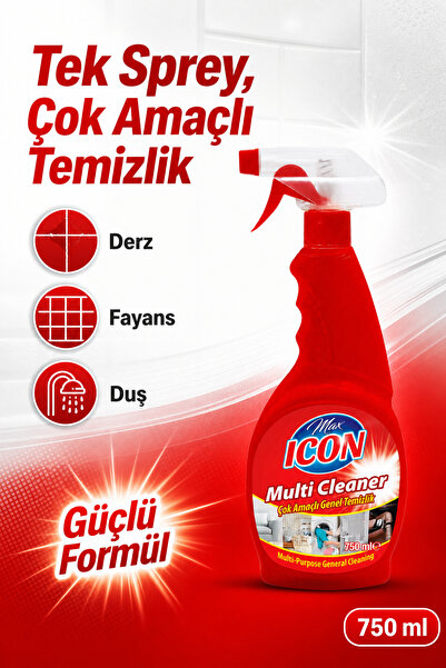 MAX ICON Sihirli Güçlü Formül - Multi Cleaner 750 ml – Çok Amaçlı Temizlik Sp...