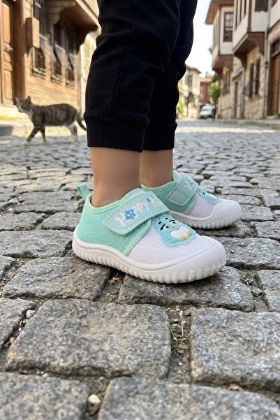 GEZER Yazlık Keten Kız Bebe Happy Birds Cırtlı Ayarlanabilir Ayakkabı