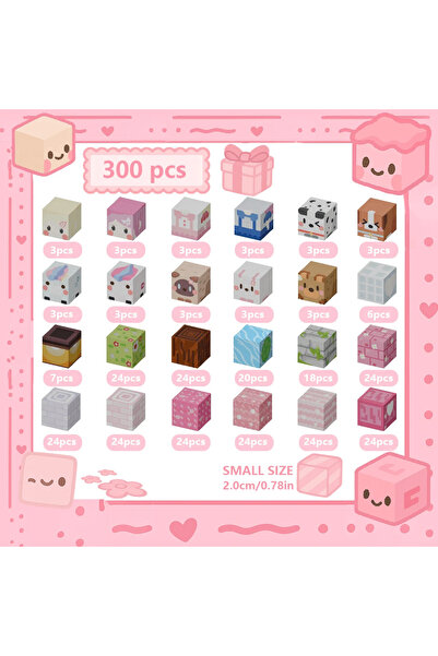Choice3 300PCS Magnetic Building Blocks Mine World Magnet Pink Girly Heart Bl...
