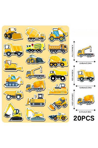 Choice 20pcs 20PCS Engineering Vehicle Refrigerator Magnets for Children's Re...