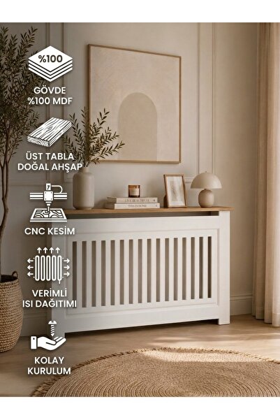DFN WOOD 18 mm MDF Petek Kapama 110x80x20 cm Beyaz Üstü Kahverengi