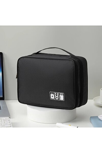 Choice Black Multifunctional Digital Bag Data Cable Headphones Hard Drive Pow...
