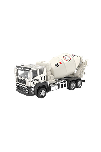 Choice3 White mixer truck Large Alloy Construction Vehicle Toy Set Concrete M...