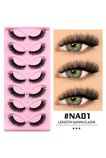 Choice9 7pairs-NA01 Veltrinay Cat Eye Lashes Natural Fake Lashes Winged End E...
