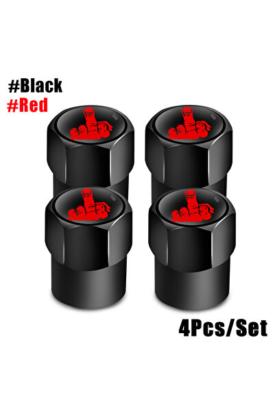 Choice Black-Black Red AUTCOAT 4Pcs/Set Tire Valve Caps,Premium Metal Seal Ti...