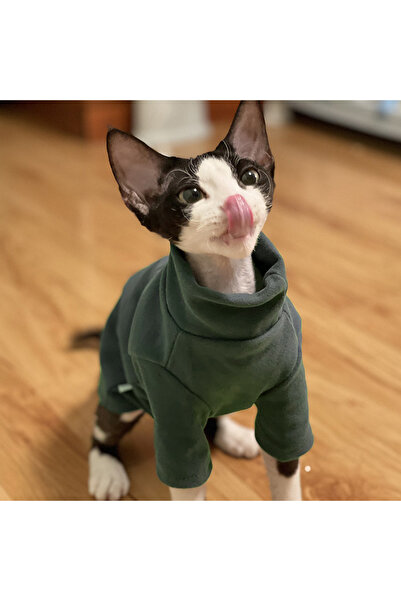 Choice M green Sphynx Cat Clothes Baby Soft Cotton Fall Winter Kitten Small D...