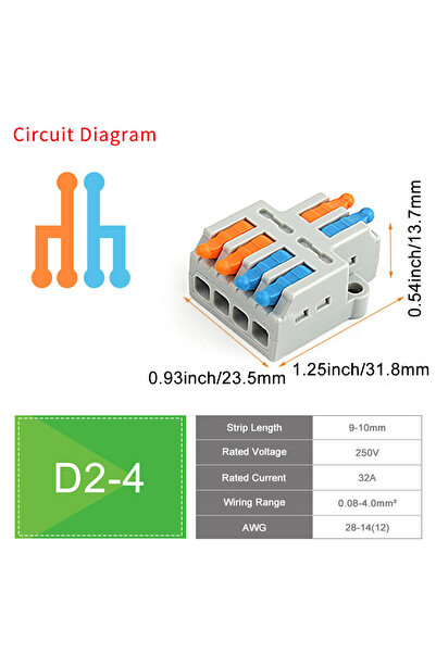 Choice 10PCS D2-4 10/50 PCS Mini Fast Wiring Connectors Universal Compact Lev...