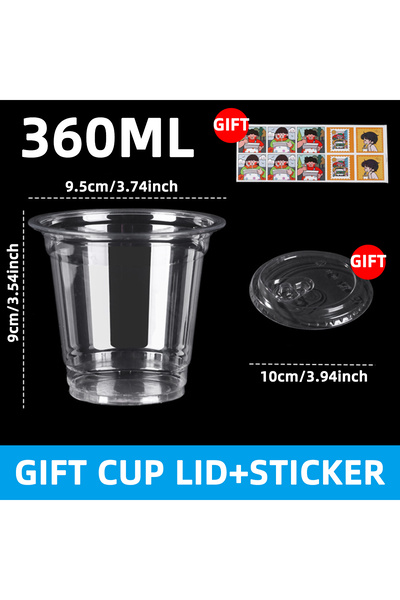 Choice 10pcs 360ml 10pcs Plastic Cup With No Straw Mouth Direct Drinking Tran...