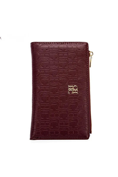 Choice3 CA3-WINE CH Luxury Wallet Card Leather Zipper Letter Printed Short Wo...