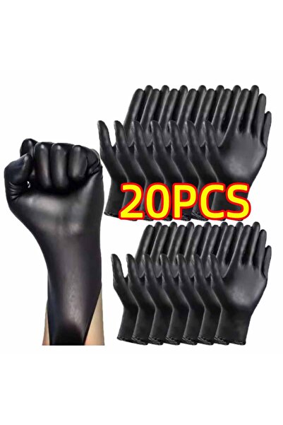 Choice XL 20pcs Black Pure Nitrile Disposable Gloves Durable Household Cleani...
