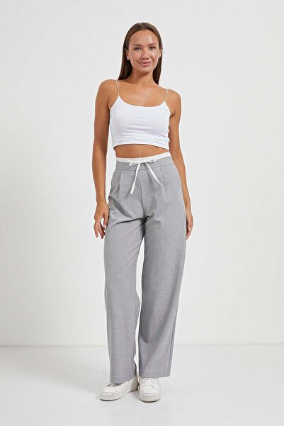 Arma Life Pantaloni largi gri pentru femei, cu talie largi
