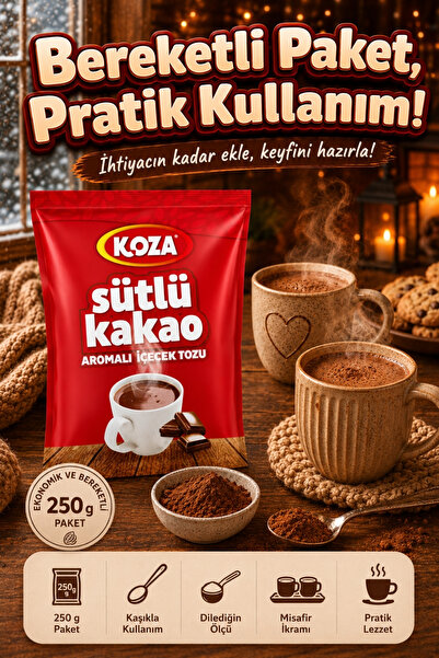 Koza Gurmelerin Seçimi Sütlü Kakao Aromalı Muhteşem Lezzet Sütlü Kakao Tozu - 250 Gram