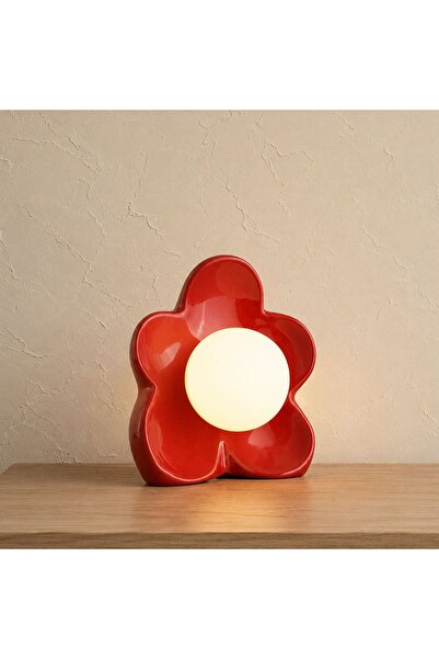 Danube Home Petal Pop Kids Ceramic Table Lamp Without Bulb (Type G9) - Red