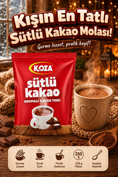 Koza Gurmelerin Seçimi Sütlü Kakao Aromalı Muhteşem Lezzet Sütlü Kakao Tozu -...