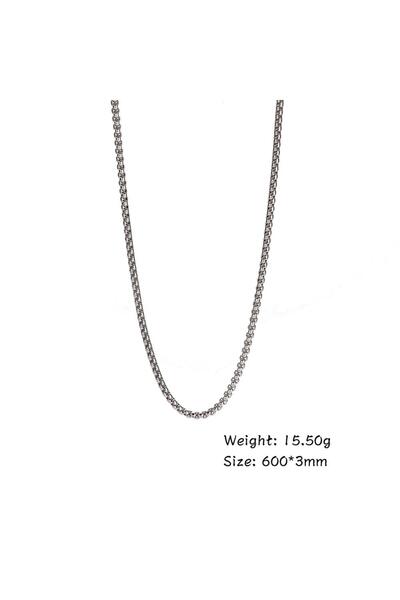 Choice 60cm 3 mm wide Skyrim Fashion 60cm Long Box Chain Necklace Stainless S...