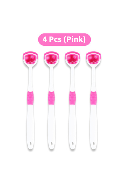 Choice6 4Pcs Pink Tongue Scraper Oral Hygiene Tool Instant Fresh Breath Deep ...