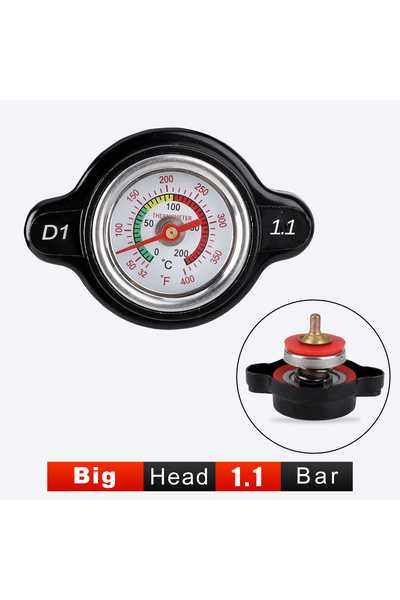 Choice Black 1.1 Bar Big Bar High Pressure Radiator Cap 25.6Psi With Temperat...