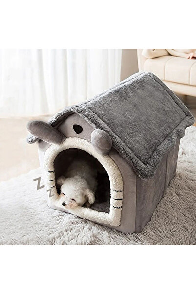 Choice L GRAY Indoor Warm Dog House Soft Pet Bed Tent House Dog Kennel Cat Be...