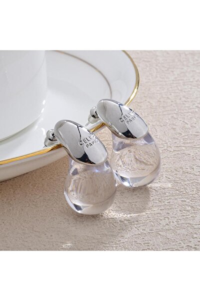Choice silver European and American New Transparent Resin Water Droplet Simpl...