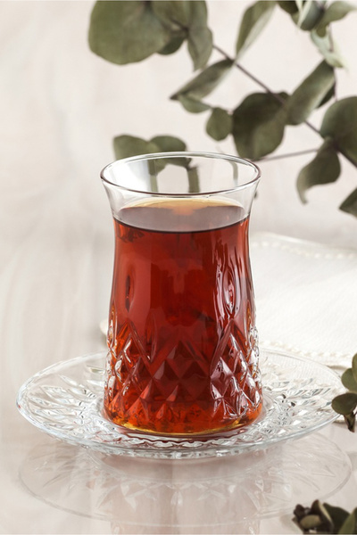 LAV Set de ceai din sticlă Odin pentru 6 persoane 170 ml (6 căni de ceai, 6 f...