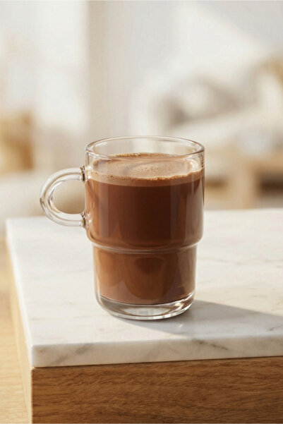LAV Cozy Glass Mug for 6 Persons 350 ml with Handle (Coffee/Tea Cup)