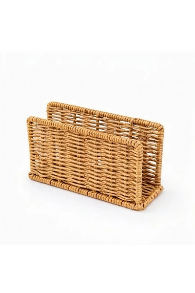 Go İthalat Suport decorativ pentru șervețele din plastic rattan, dreptunghiul...