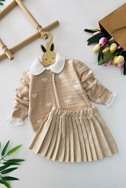Minigimin Cicileri Set de 3 piese pentru fetiță cu cardigan tricotat cu model...