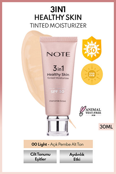 NOTE 3 in 1 Healthy Skin Light Tinted Moisturizer SPF 50 Renk Ton Eşitleyici ...