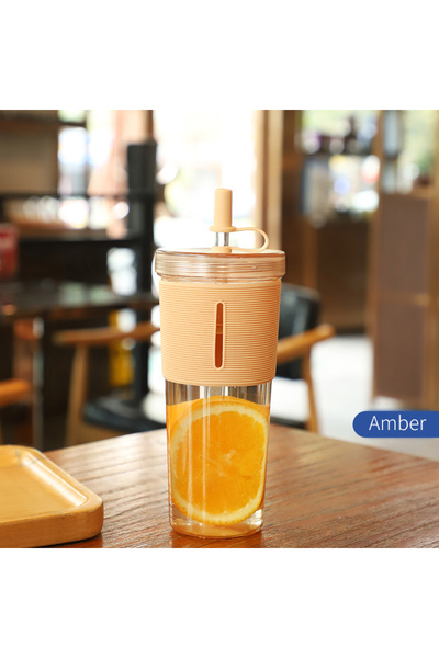Choice 710ml Amber 710ml/24oz Large Capacity Coffee Cup, Plastic Water Bottle...
