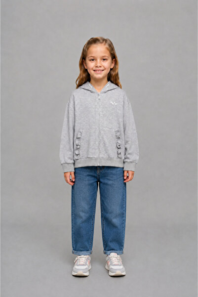 NANİCA Kız Çocuk Kapşonlu Fermuarlı Sweatshirt 1-5 Yaş - 422301