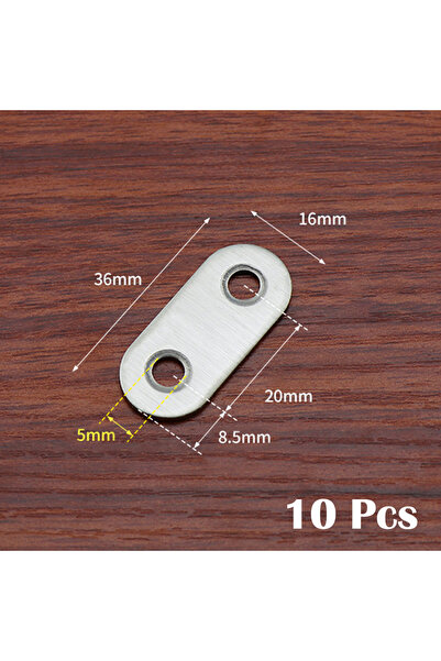 Choice 37x16mm 10Pcs Corner Brackets Stainless Steel Straight Repair Flat Str...
