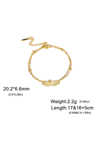 Choice 17 -22 cm Gold-color Skyrim Angel Wing Charm Bracelet for Women Girl G...