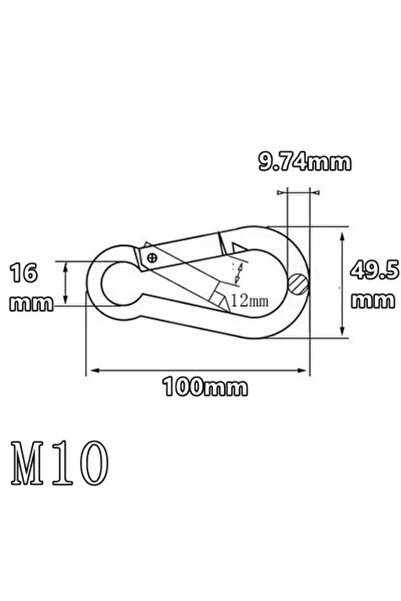 Choice M10 304 Stainless Steel Spring Snap Hook For Key Ring Buckle Outdoor H...