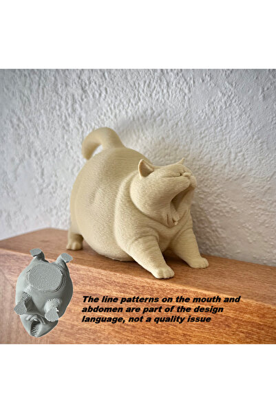 choice2 Yellow 1pc Yawning cat statue Toy, Compact Desktop Decor for Home, Of...