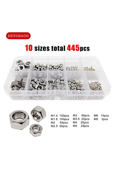 Choice 10 size total 445pcs 1 Set Mix M1 M1.2 M1.4 M1.6 M2 M2.5 M3 M4 M5 M6 M...
