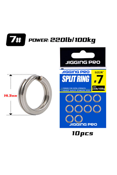 Choice NO.7 JIGGING PRO Stainless Steel Split Rings Fishing Connectors Snap R...
