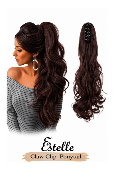 Estelle Synthetic Long Straight Claw Ponytail Wigs Clip In AH Tail Hair Ponytail