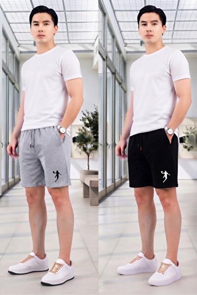 NO 601 Herren 2 Stück Classic Dunk bedruckte Shorts aus gekämmter Baumwolle G...