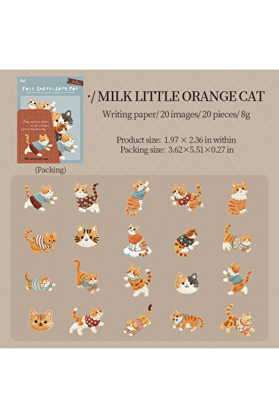 Choice3 ORANGE Cute Cartoon Animal Cat Dog Stickers Kawaii Junk Journal Scrap...