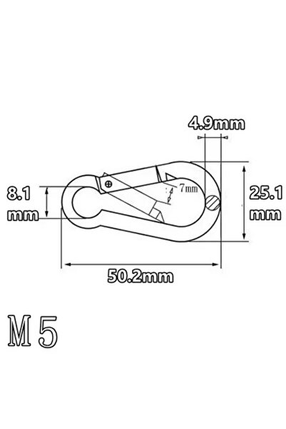 Choice M5 304 Stainless Steel Spring Snap Hook For Key Ring Buckle Outdoor He...