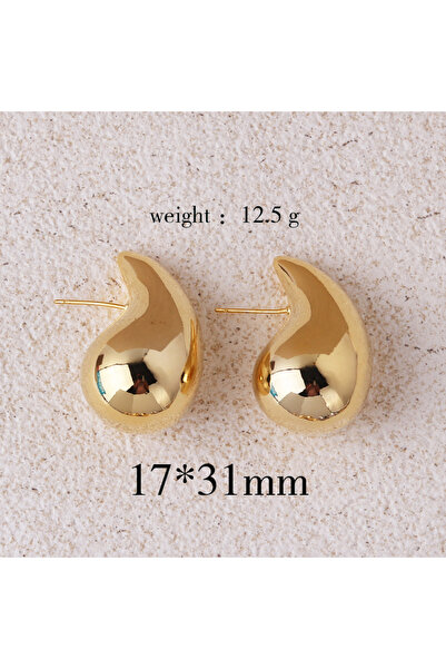 Choice middle gold Vintage Gold Plated Chunky Dome Drop Earrings for Women Gl...