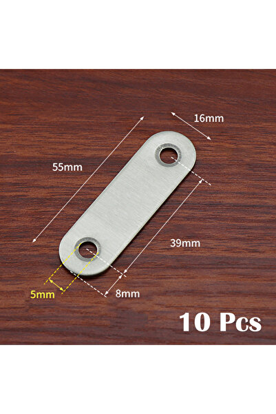Choice 56x16mm 10Pcs Corner Brackets Stainless Steel Straight Repair Flat Str...