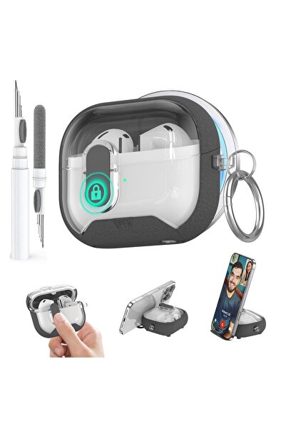 Choice For Galaxy Buds 3Pro Gray with Pen Secure Lock Case for Buds 3/3Pro Ca...