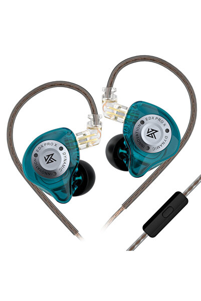 Choice Cyan MIC KZ EDX PRO X Dynamic Drive Earphone HIFI Bass Music Earbud Sp...